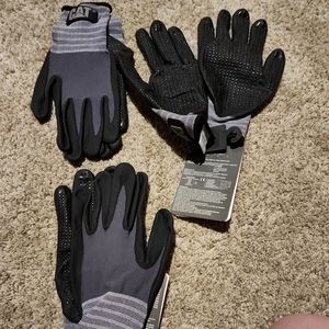 3 Pair Cat Dipped Nitrile Coated Palm Work Safety Gloves String Knit Grey LARGE.